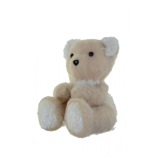Figura maci hab ülő 16cm krém