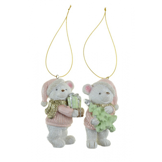 Figura maci poly akasztós 9cm 2féle rózsaszín