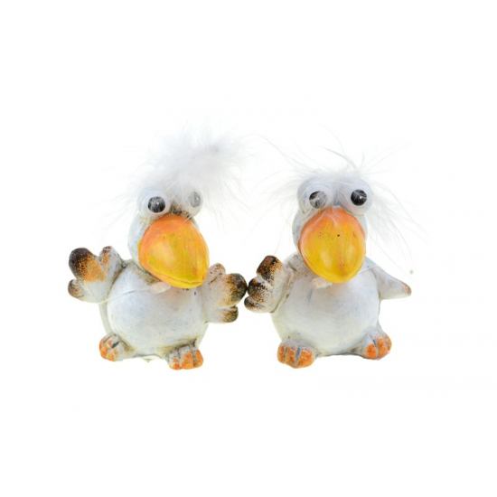 Figura madár kerámia 7cm 2féle fehér