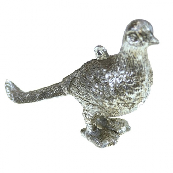 Madár plasztik akasztós 12*4*8,5cm ezüst