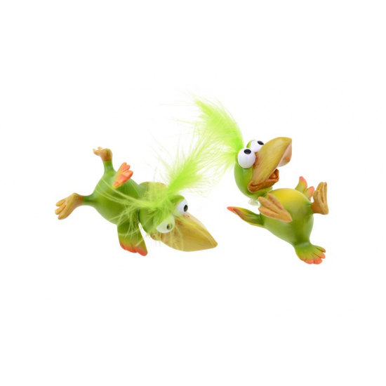 Figura madár poly fekvő 10,5cm 2féle zöld