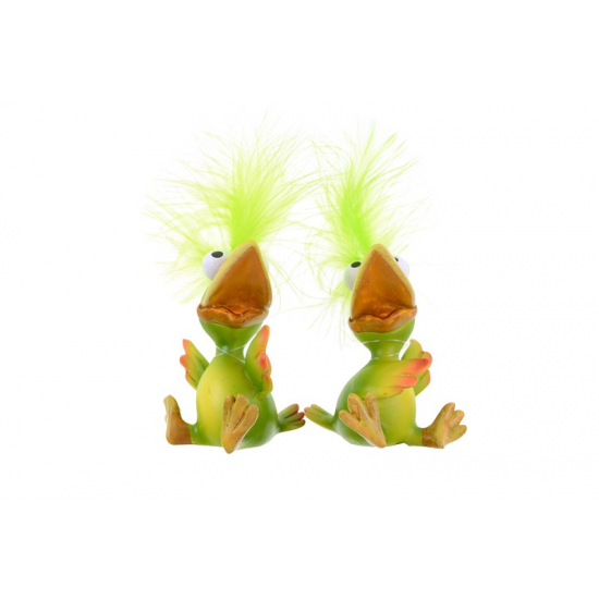 Figura madár poly ülő 7,5cm 2féle zöld