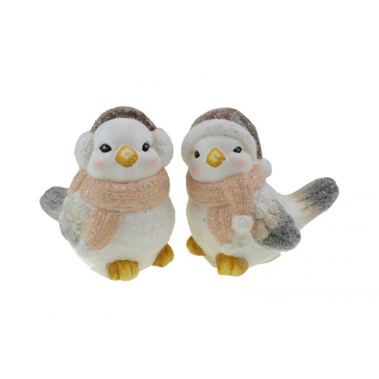 Figura madár terracotta H10 2féle fehér