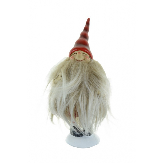 Figura manó poly 7*15.5cm sapkával piros