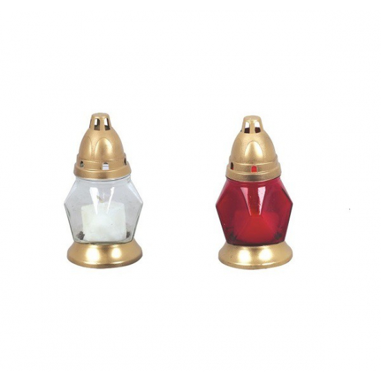 MÉCSES ÜVEG 16cm 203CS2060 fehér/piros