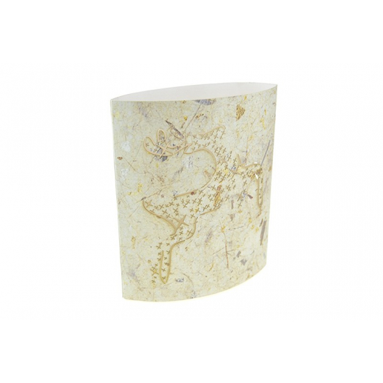 Mécsestartó papír LED PAPEL 13*5*16cm szarvas mintás bézs