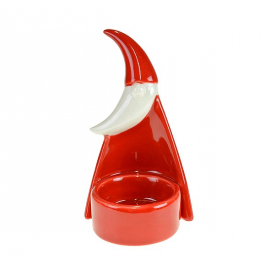 Mécsestartó mikulás porcelán 1,5*13cm piros
