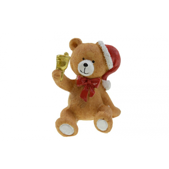 Figura medve poly csengővel 5,7*4,5*7 barna