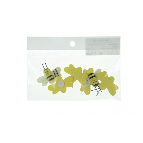 Méhecske fa 4*2,5cm S/8 öntapadós sárga