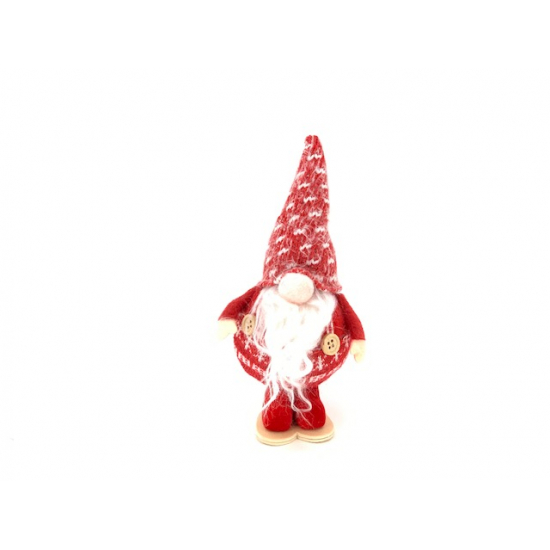 Figura mikulás textil álló 15CM piros/fehér
