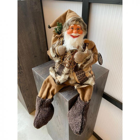 Figura mikulás ülő 60cm barna