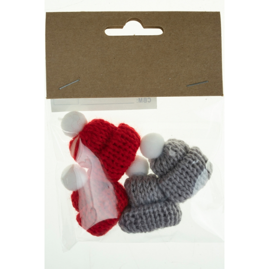 Mikulássapi textil 4,5cm s/4 piros/szürke