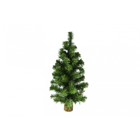 Műfenyő 55cm fa talppal zöld-világosbarna