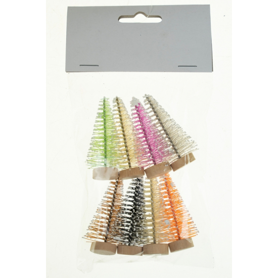 Műfenyő dekor 6cm s/8 világos színek