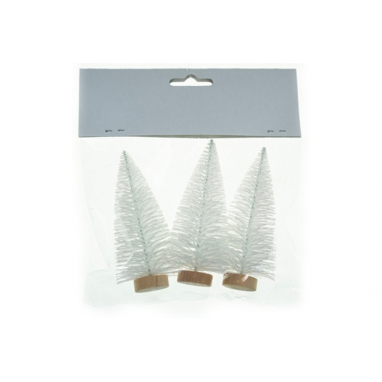 Műfenyő dekor 9,5cm s/3 fehér