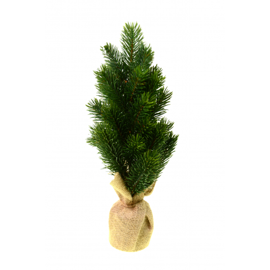 Műfenyő jutazsákos 35cm 3D ágakkal zöld