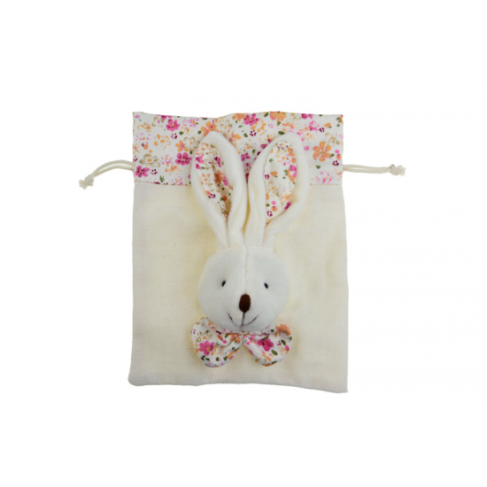 Tasak textil14*17cm nyuszis piros