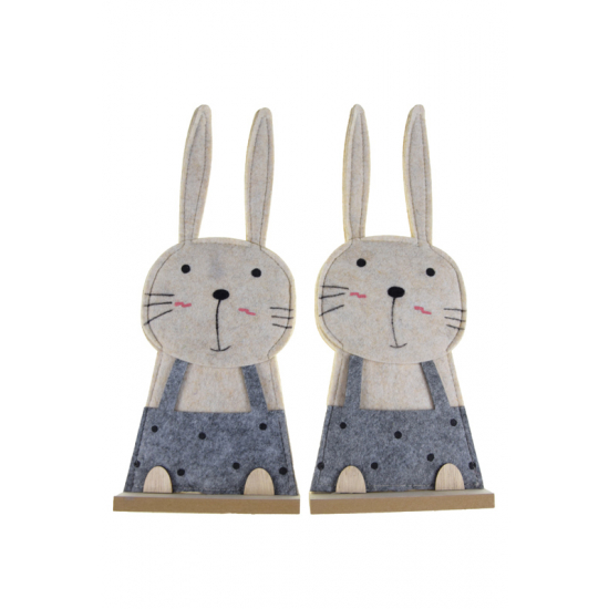 Nyúl filc 15*38*5cm 2D szürke