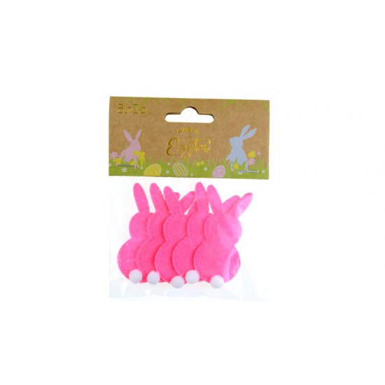 Nyúl filc 6,2cm s/5 rózsaszín