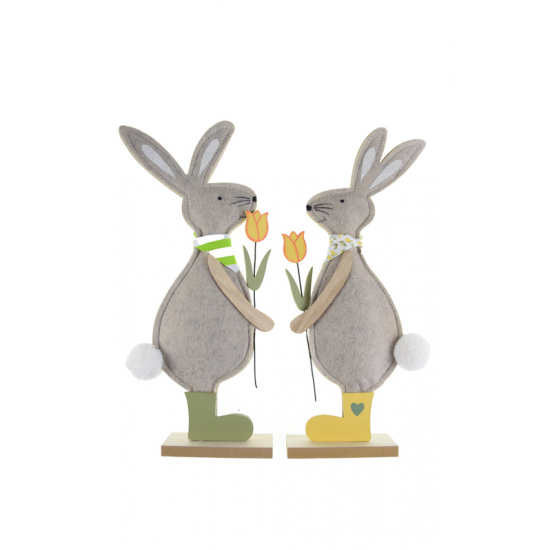 Nyúl filc/fa 12*40*5cm 2D 2féle