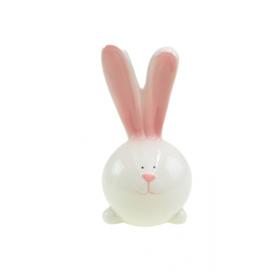 Figura nyúl kerámia tojás forma 11.5*11.5*24.5cm fehér