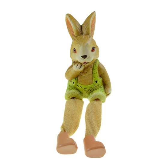 Figura nyúl kerámia lógólábú 10cm zöld