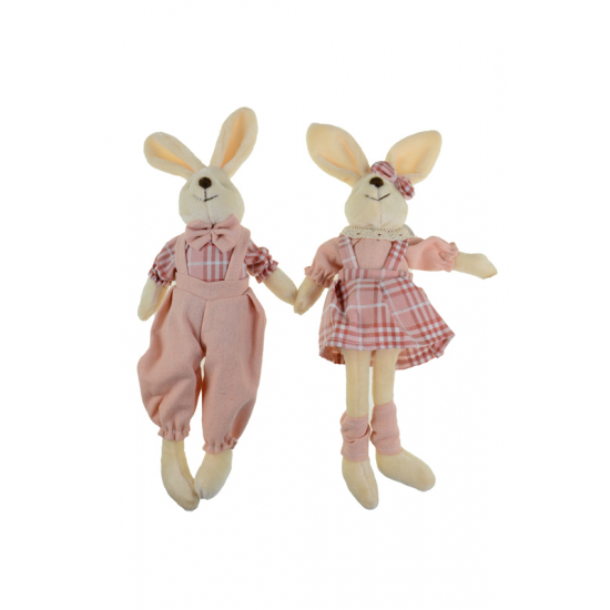 Nyuszi fiú/lány plüss 24cm rózsaszín