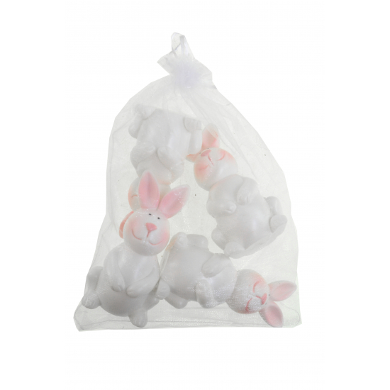 Figura nyúl műanyag 6*10,5cm s/4 fehér