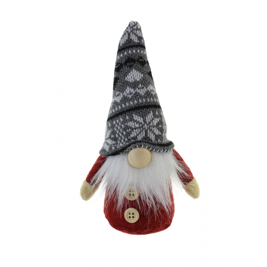 Figura orrmanó textil 15CM piros/szürke