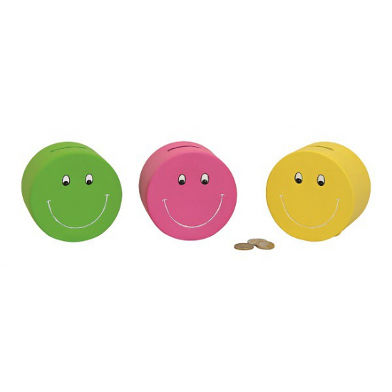Persely kerámia Smiley 7*11cm több szín