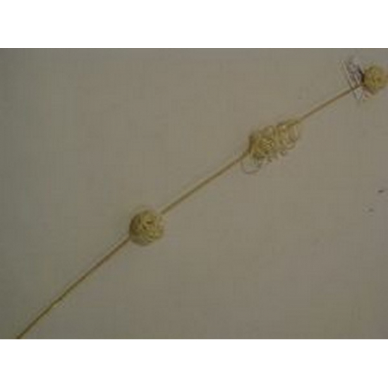 Pick gömb/csavart rattan 70cm glitteres krém