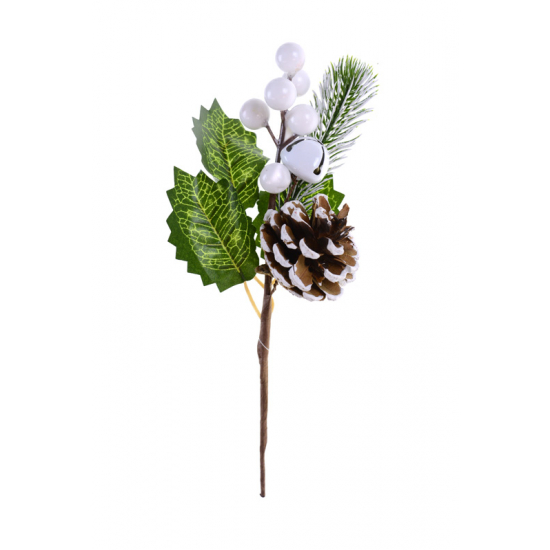 Pick ág bogyós 22cm tobozzal fehér