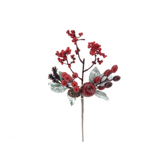 Pick ág bogyó/toboz 35CM piros/zöld