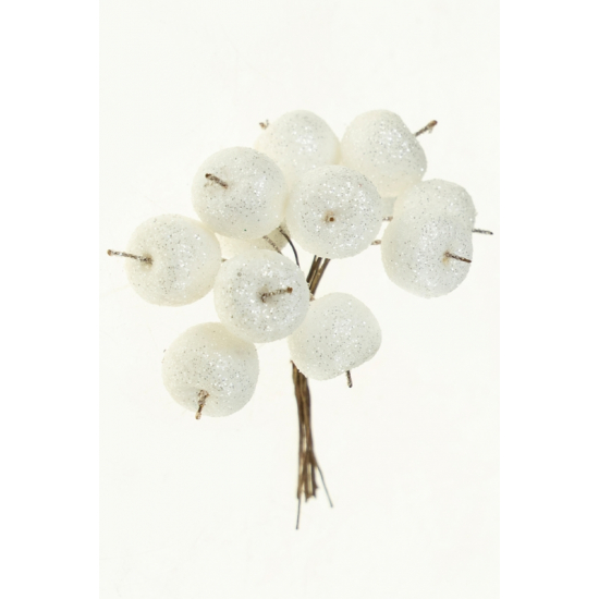 Pick alma 10cm s/12 glitteres fehér