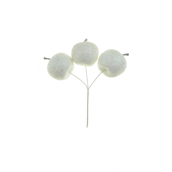 Pick alma 15CM 3as gliltteres fehér