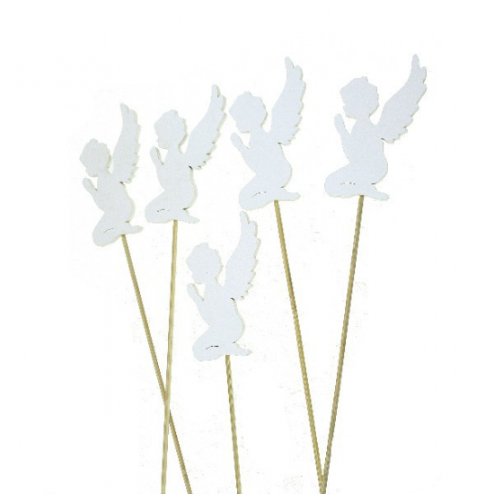 Pick angyal fa 6,5*10*0,6cm S/5 fehér