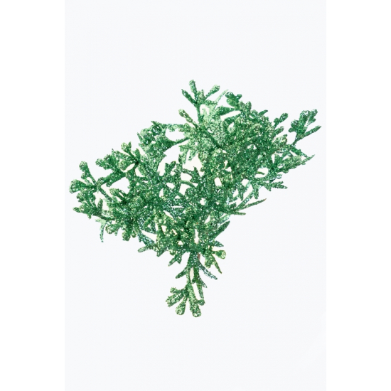 Pick ág apró leveles 18cm glitteres zöld