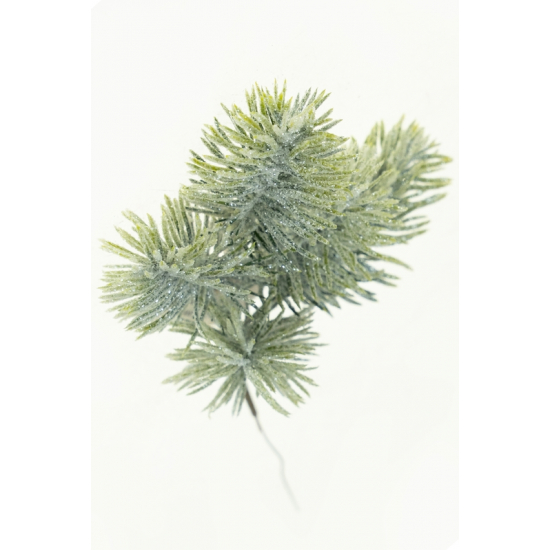 Pick fenyő ág 24cm havas v.zöld/s.zöld