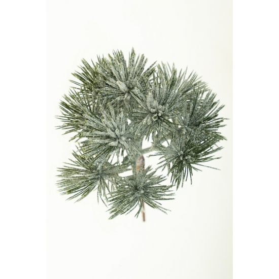 Pick fenyő ág glitteres 22cm ezüst