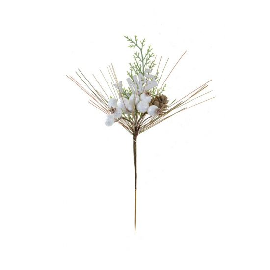 Pick fenyőág XMAS 31.5CM bogyós fehér