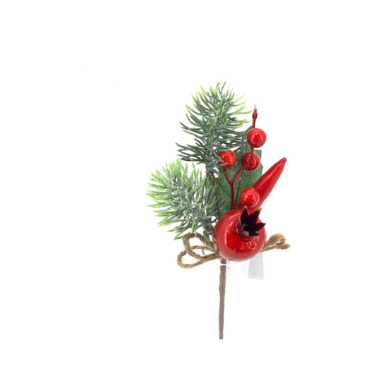 Pick fenyő ág bogyós 21CM piros