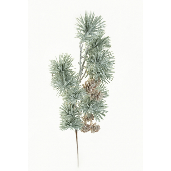 Pick fenyőág + toboz 58cm havas zöld