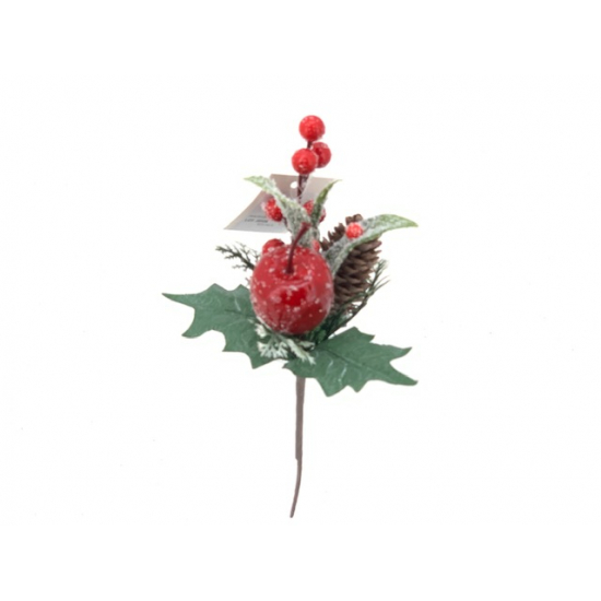 Pick ág karácsonyi 23CM almával piros/zöld