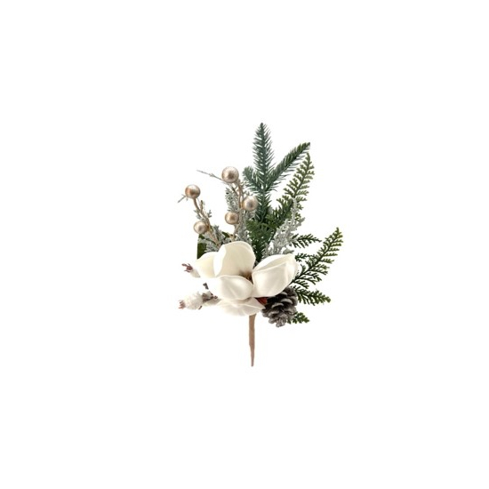 Pick magnólia/fenyő 35,5cm fehér/zöld