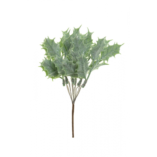Pick magyal levelek 19CM zúzmarás zöld