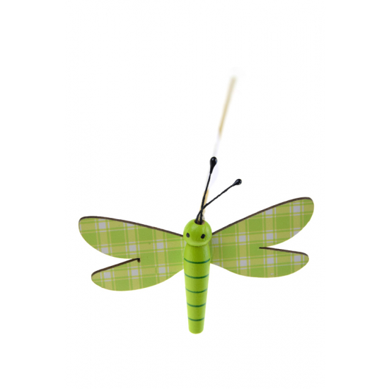 Pick pillangó fa 15cm rugóval kockás zöld
