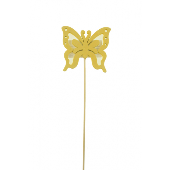 Pick pillangó fa 7cm + 28cm pálcával sárga