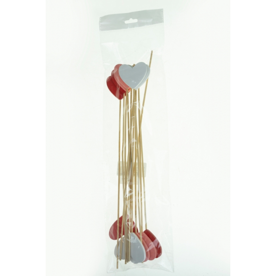 Pick szív fa 28cm s/12  színes