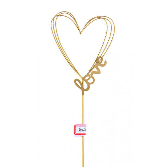Pick szív fém 32*8*0.3cm love arany
