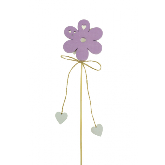 Pick virág fa 7cm + 28cm pálcával lila